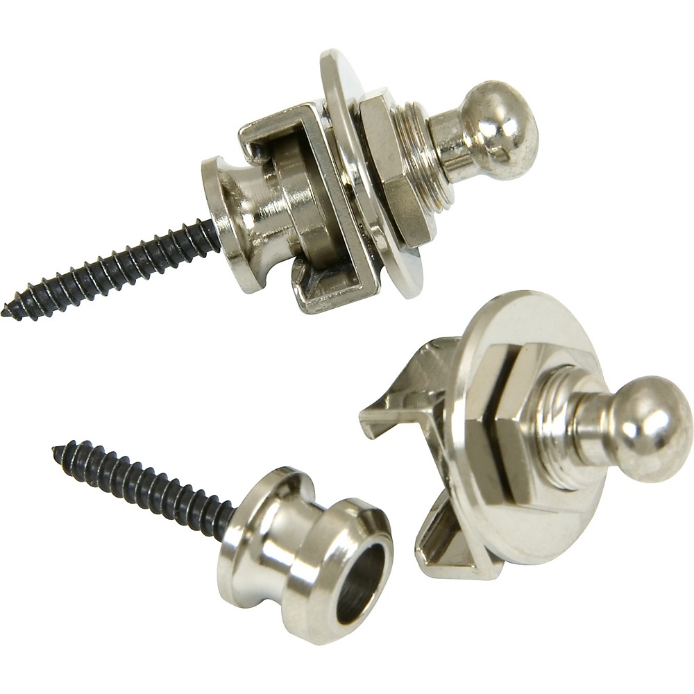 UPC 659814046652 product image for Schaller Guitar Strap Locks and Buttons (Pair) Nickel | upcitemdb.com