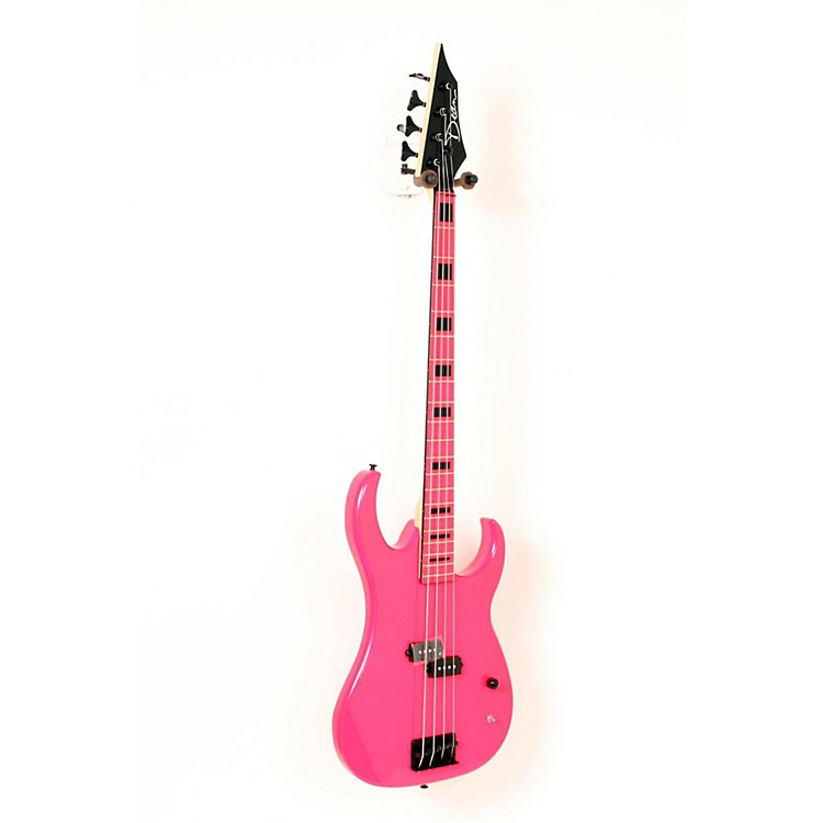 Dean Custom Zone 4String Bass Guitar Level 3 Florescent Pink