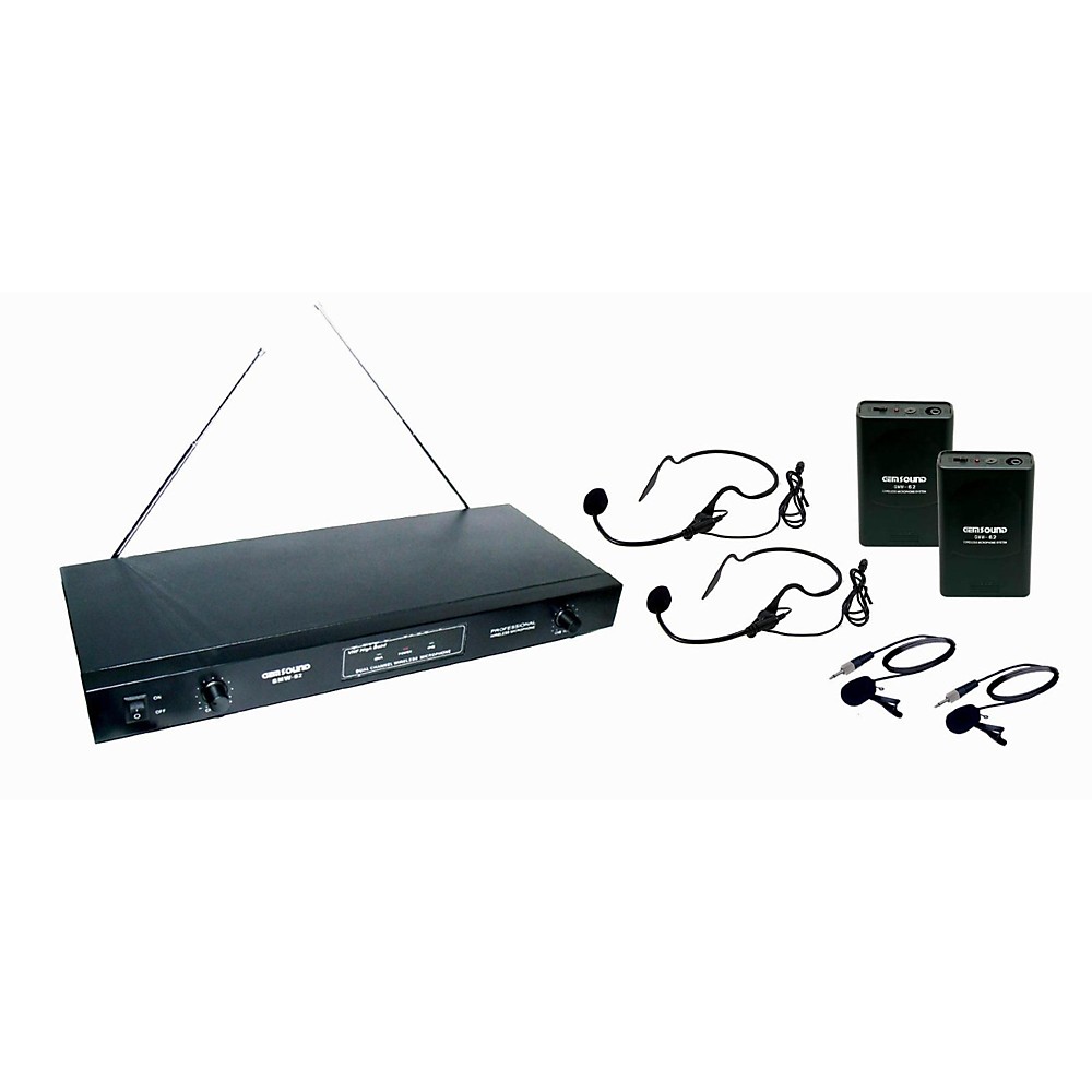 UPC 643595009722 product image for Gem Sound 2-Channel VHF Wireless System with 2 Headsets and 2 Lapel Mics GH | upcitemdb.com