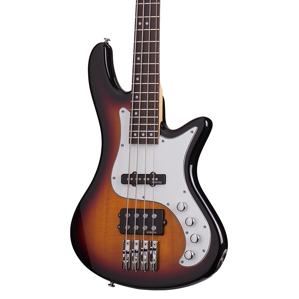 UPC 081544701547 product image for Schecter Guitar Research Stiletto Vintage-4 Electric Bass Guitar 3-Tone Sunburst | upcitemdb.com