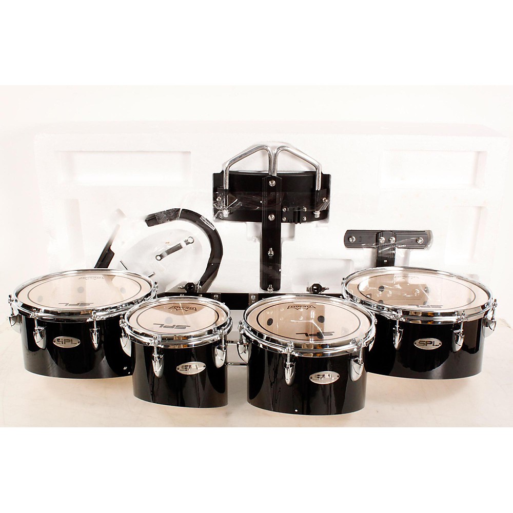 Sound Percussion Labs Birch Marching Quads w/Carrier 8,10,12,13in Blk