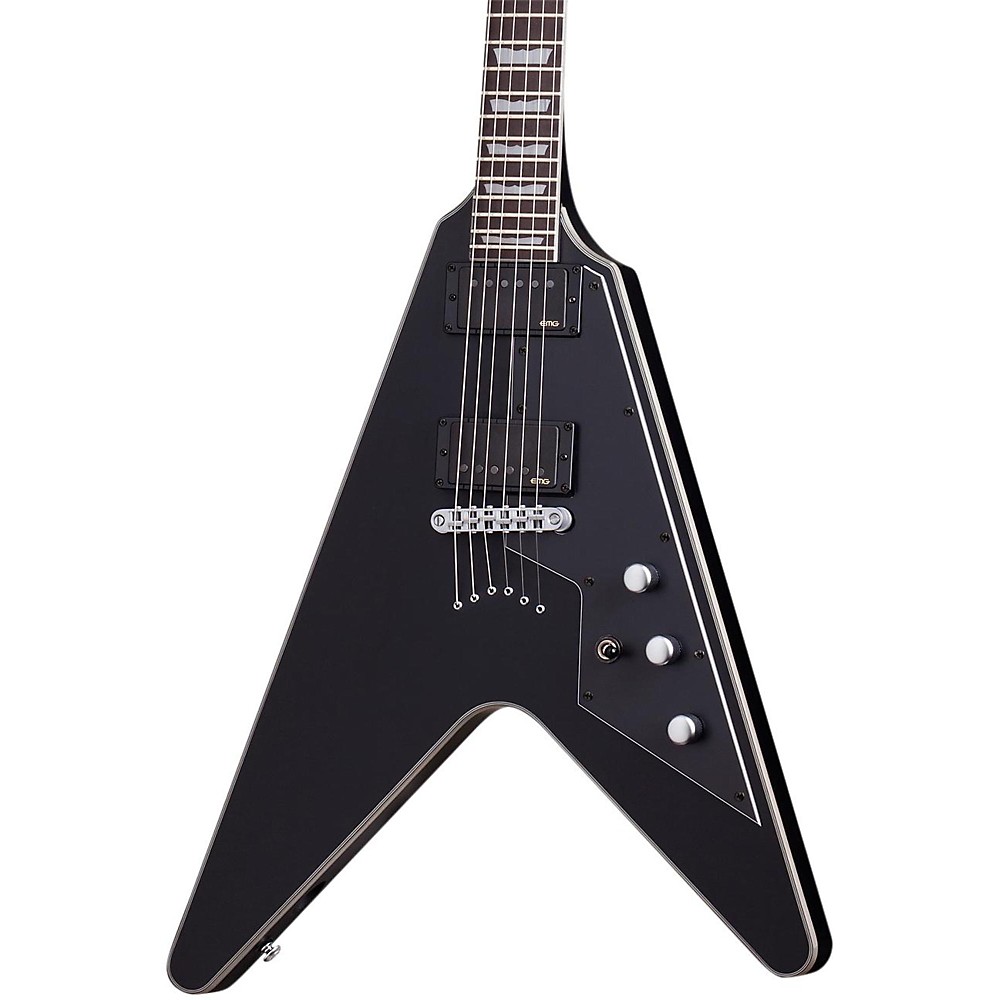 UPC 081544702094 product image for Schecter Guitar Research V-1 Platinum Electric Guitar Satin Black | upcitemdb.com