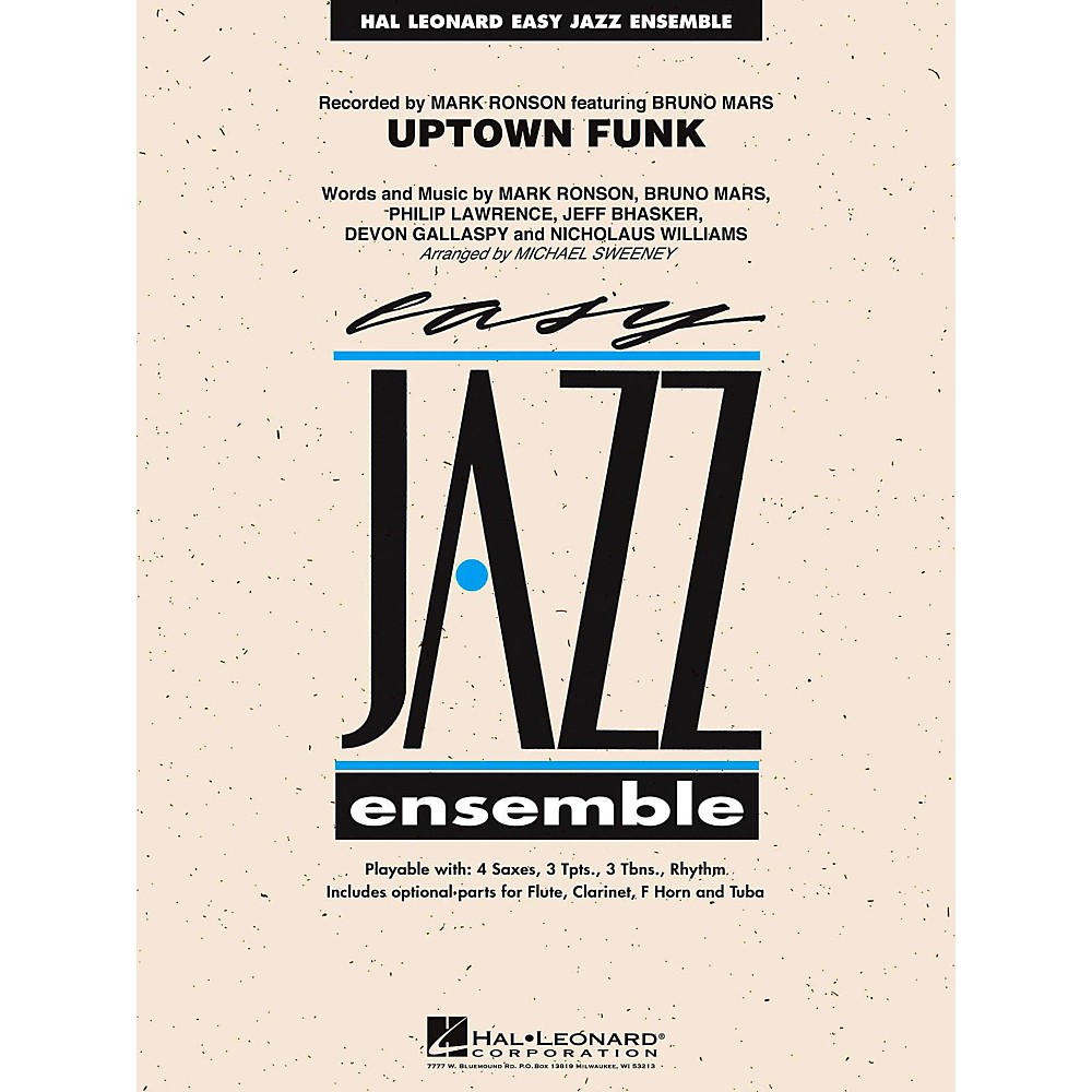 hal leonard uptown funk jazz band level 2