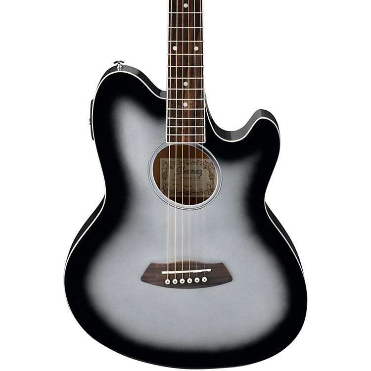 Ibanez Talman TCY10 Acoustic-Electric Guitar Silver | Music123