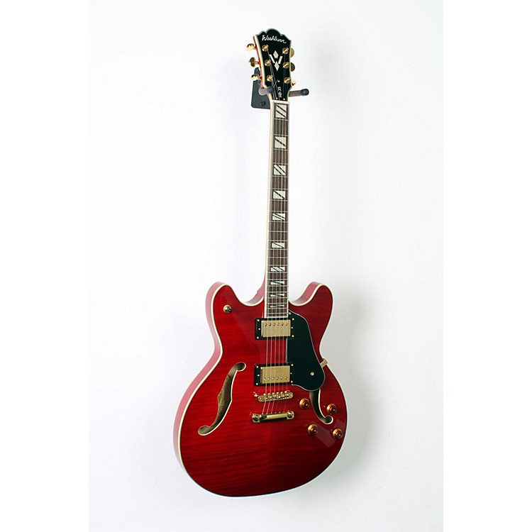 Washburn USMHB35 Hollowbody Dual Humbucker Electric Guitar Red Wine 190839033710 Music123