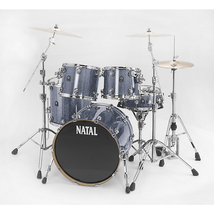  Natal Drums  Ash Rock 5 Piece Shell Pack Gray Sparkle 