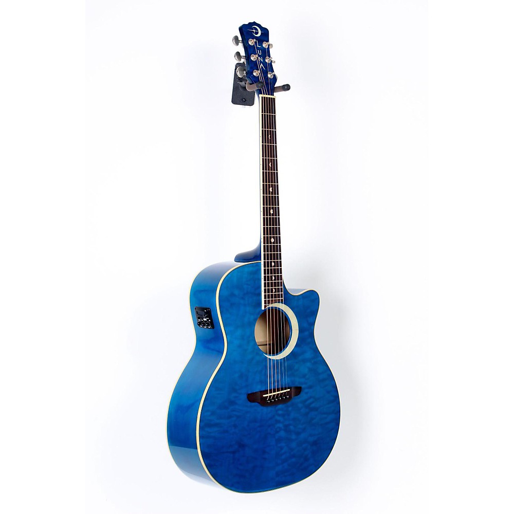 luna guitars fauna eclipse grand concert a/e guitar maple trns