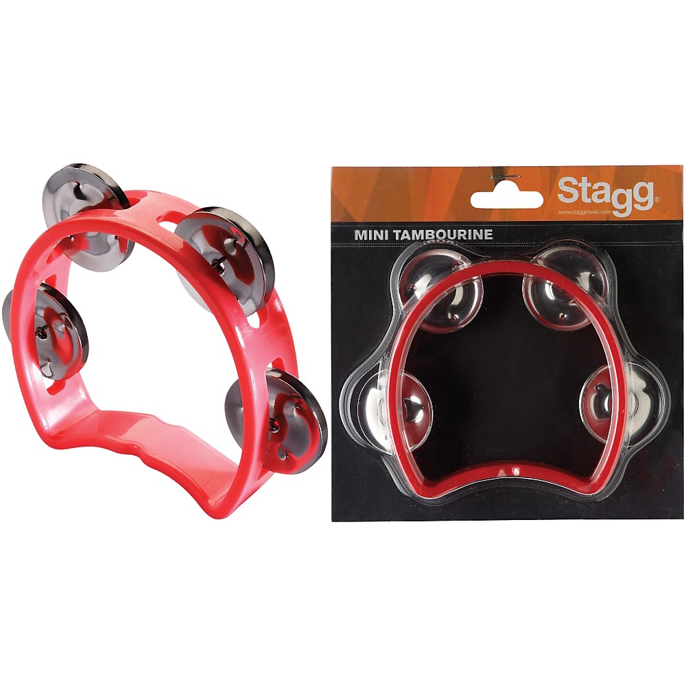 Stagg 4 Jingle Cutaway Tambourine Red 882030128332 eBay