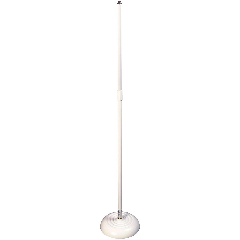 White stand. Tall Mic Stand w/Round Base.