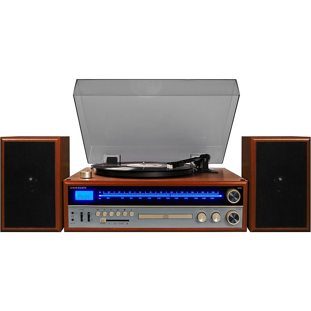 Crosley 1975T Shelf System with Turntable, CD and Radio Walnut